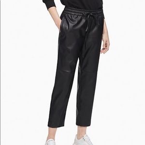 Calvin Klein Faux Leather Cropped Pants